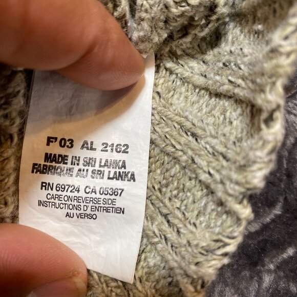 Columbia Hooded Knit Zip-Up Cardigan Sweater Beige Cotton Blend,Womens size L - Picture 4 of 8